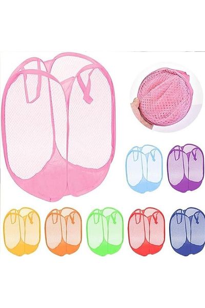 Other 2PSC Multi-colored foldable laundry basket