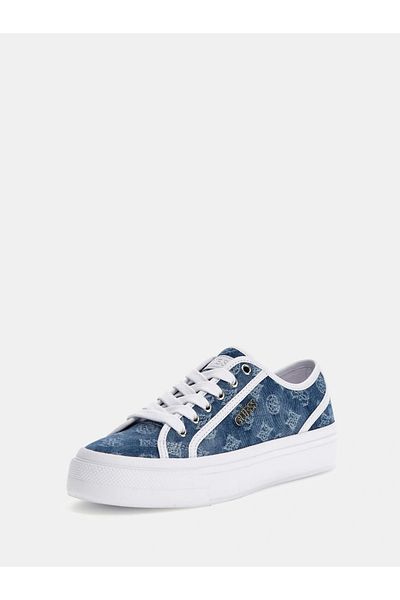 Guess Women's Jelexa Blue 4g and Peony Logo Sneaker