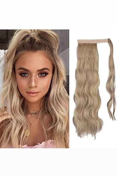 TakıDolabı Păr ondulat cu velcro de culoare galben cenușă