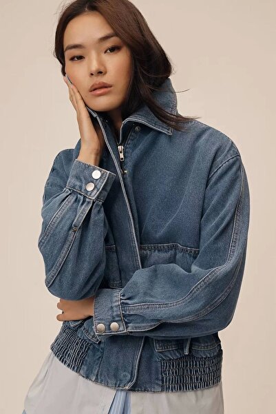 Ecenin Favorileri Pilcro Bomber Denim Jacket