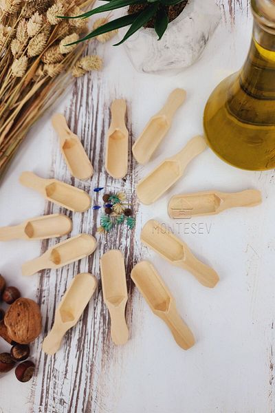 MONTESEV Wooden Board Serving Spice Sugar Coffee Jam Spoon Spoon Set Wooden Spoon