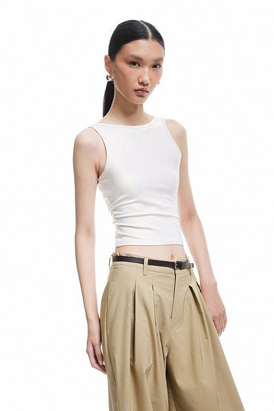 Koton X Sima Tarkan - Viscose Blended Slim Fit U-Neck Undershirt 5Sak10454Ek