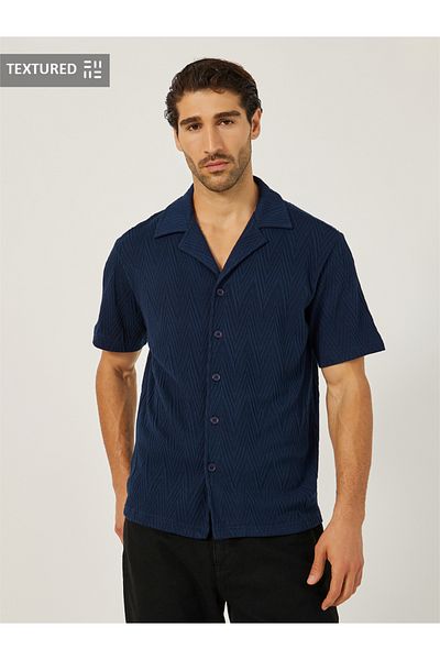 Styli Textured Regular Fit Notch Label Shirt