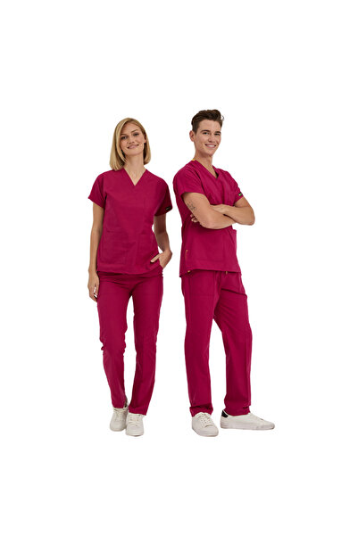 ÇİZGİ MEDİKAL VİŞNE Dr Greys Scrubs (Terikoton/İnce Kumaş) t100