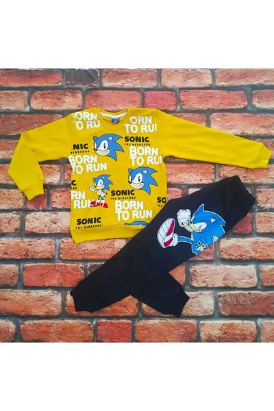 Mikro Sonic Pattern Printed 100% Cotton Children's Pajamas Set