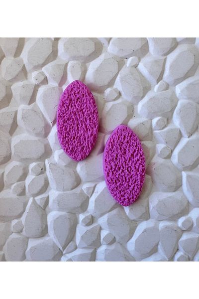 ACCESSORY Pink Oval Earrings