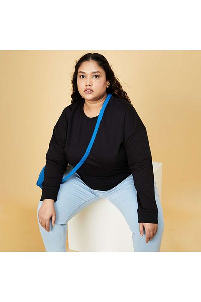 Kotty By Styli Solid Regular Fit Round Neck Sweatshirt