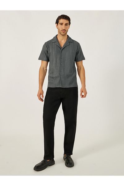 Styli Textured Regular Fit Notch Label Shirt