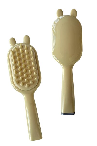 TAKIŞTIR Βούρτσα/χτένα για τα μαλλιά με λεπτομέρεια σε κρεμ χρώμα