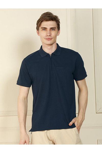 Dennis Lingo By Styli Solid Zip Closer Polo Shirt