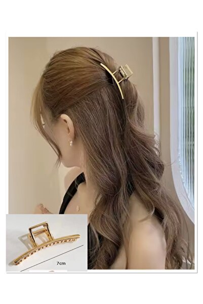 NEW HİLL Metal sıkı toplayan orta boy 7 cm mandal toka