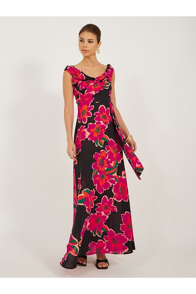 Styli Floral Print Sleeveless A-Line Maxi Dress