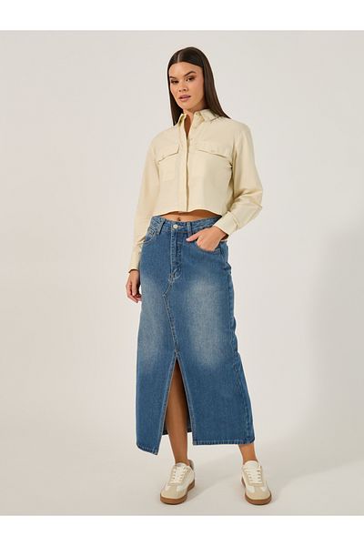 Styli Sold Long Sleeves Cropped Boxy Fit Shirt