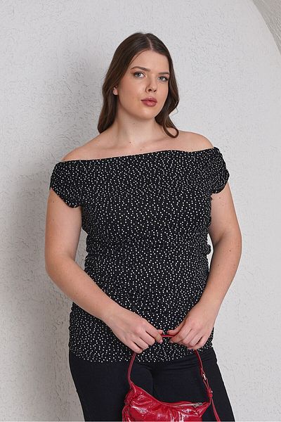 Büyük Moda Madonna Collar Pointed Bluz