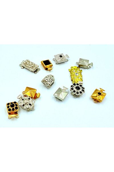 yiğit aksesuar 12 Pcs Mixed Model Special Design Non Tarnish Bracelet Necklace Closure Jewelry Supplies
