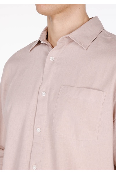 Colin's Relaxed Fit Shirt Neck Düz Erkek Pembe Uzun Kol Gömlek