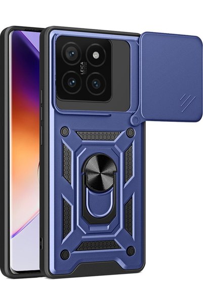 tekno grup Case for Mi 14t Pro Case with Ring Magnetic Vega Cover Navy Blue +...