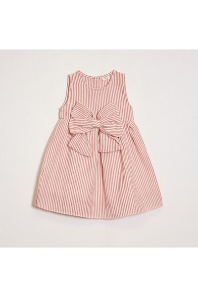 OZZY KİDS Girl's Ribbon Muslin Fabric Dress
