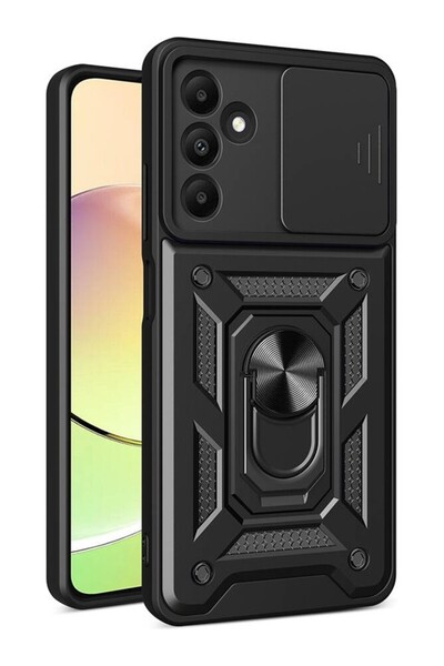 tekno grup Galaxy A15 Case with Ring Magnetic Vega Cover Black + Glass Screen...