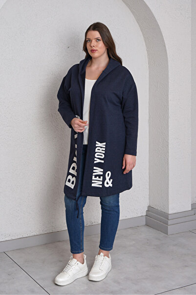 Büyük Moda 54386 Printed Cardigan Without Pockets