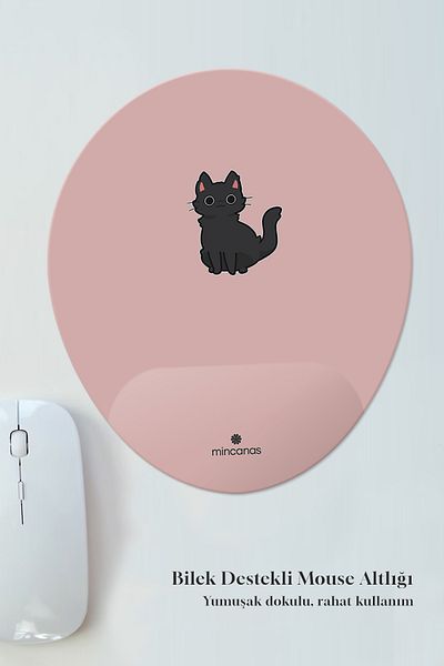 Mincanas Colorful Cat Themed Oval Mouse Pad with Wrist Support Mouse Pad