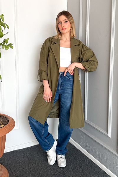 ModaPlaza Women's Belted Trench Coat 9104