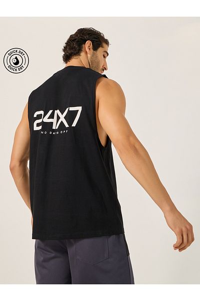 Styli Graphic Back Print Drop Armhole Sleeveless T-Shirt