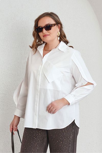 Büyük Moda Cotton Shirt with Sleeve Detail