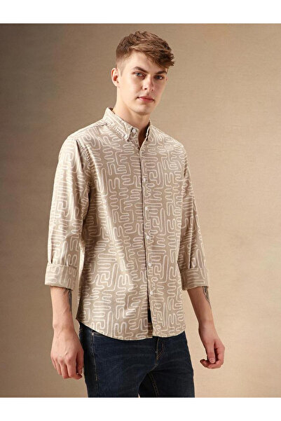 Dennis Lingo By Styli Printed Button-Down Collar Casual Shirt