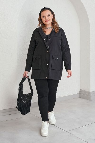 Büyük Moda Bomber Cotton Trench Coat