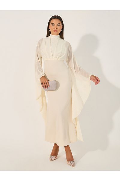 Styli Embellished Long Sleeves Mermaid Maxi Dress