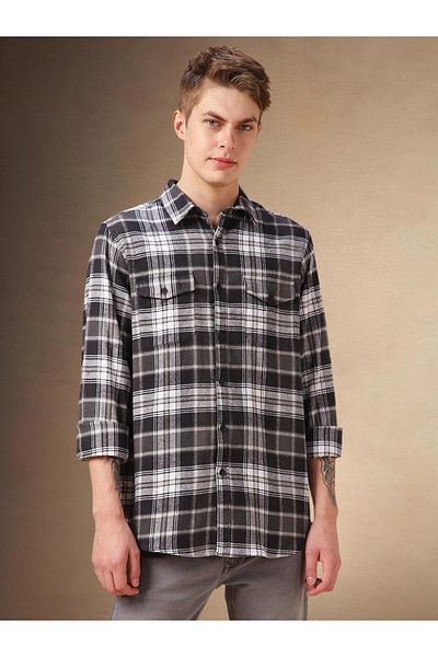Dennis Lingo By Styli Checked Long Sleeves Casual Shirt