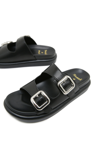 Sneak-a-Peek By Styli Comfort Double Buckle Flatform Sandals