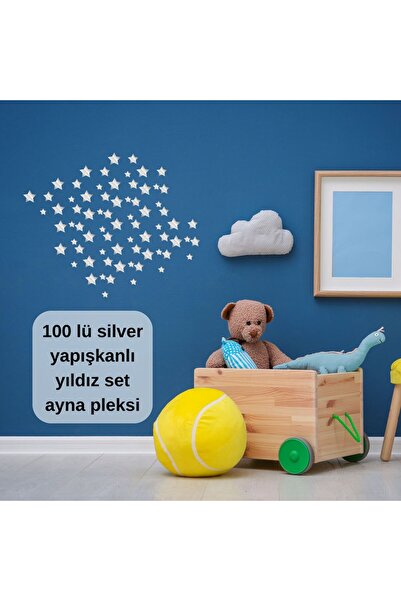 HippoDeco 100lü Gold/Silver Ayna Pleksi Yıldız Seti Kendinden Yapışkanlı Süs ...