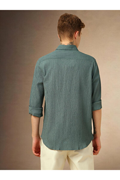 Dennis Lingo By Styli Textured Long Sleeves Button Down Shirt