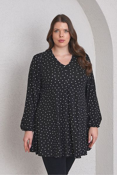 Büyük Moda Point Patterned Packed Bluz