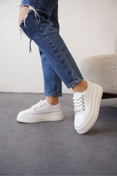 MODAADAM Pantofi sport de vară Blade Linen pentru femei - alb