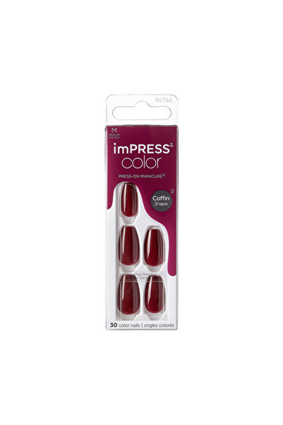 Impress Kiss Impress Color Nails Medium Coffin- Winery In NYC IMC511C