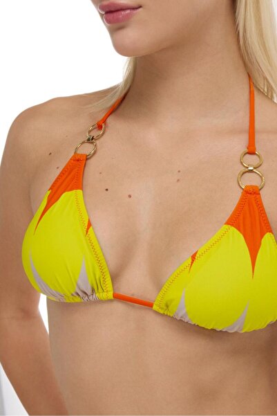 AYYILDIZ 4602 Sarı Desenli Bikini Takımı