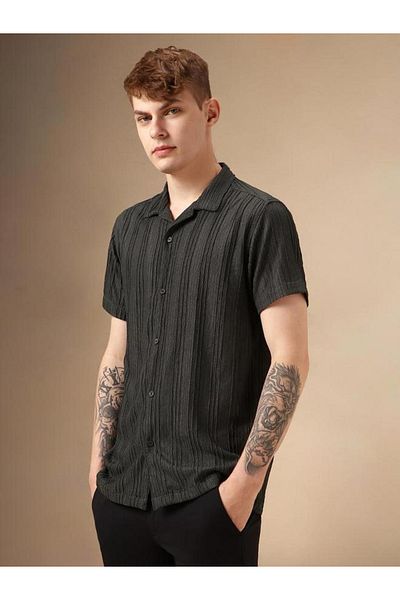 Dennis Lingo By Styli Button-Down Plain Short Sleeves Shirt