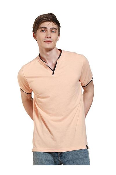 Dennis Lingo By Styli Mandarin Collar Solid T-shirt