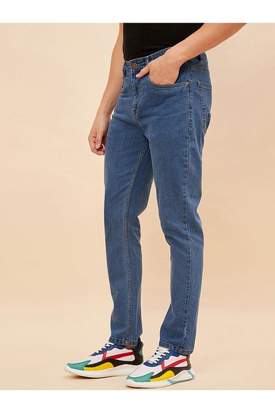 High Star By Styli Mid Rise Plain Regular Fit Jeans