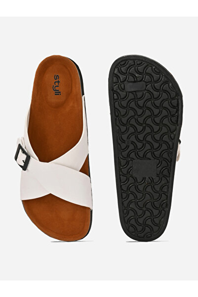 Styli Cross Band Platform Sole Sandals