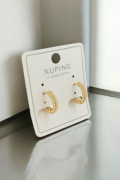 Çlk Accessories Xuping لا يفقد اللون تويست هوب القرط 35718
