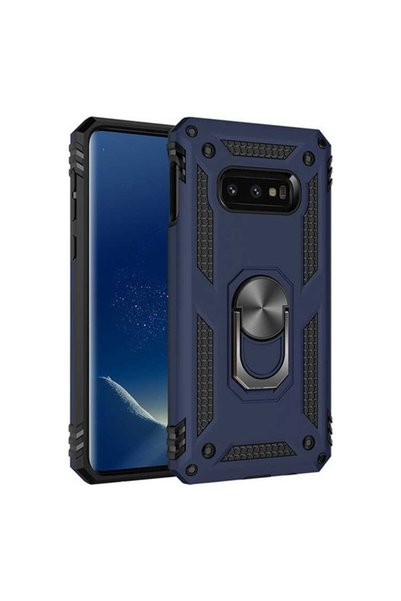 tekno grup حافظة لهاتف Galaxy S10e مع حلقة مغناطيسية وغطاء Vega باللون الأزرق...