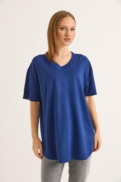 İKLİM LİFE V-Neck Tshirt with Side Slits