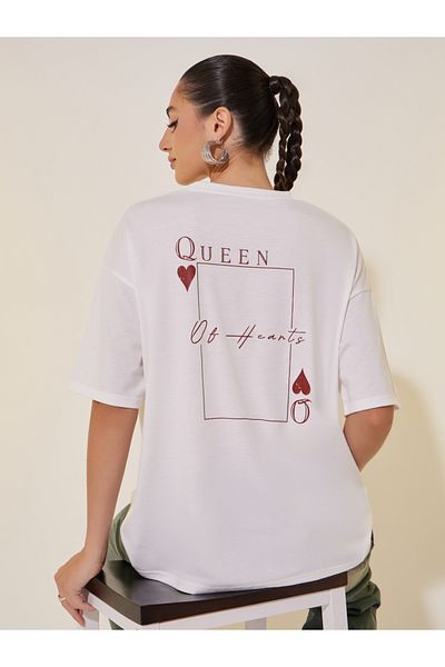 Styli Graphic Print Round Neck Oversized T-Shirt
