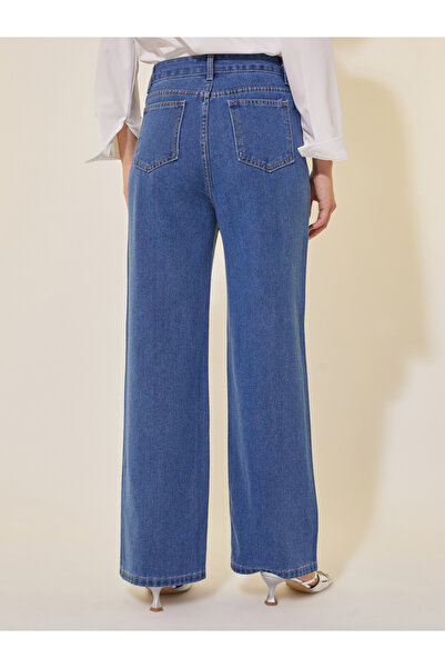 Take Two By Styli Mid Rise Studded Wide Leg Jeans