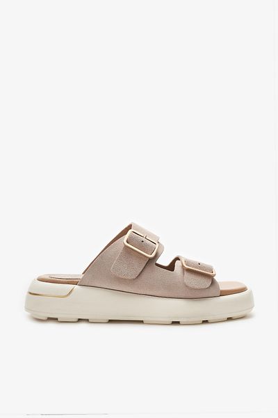 Louis Cardy Timado Beige Genuine Leather Women's Slippers