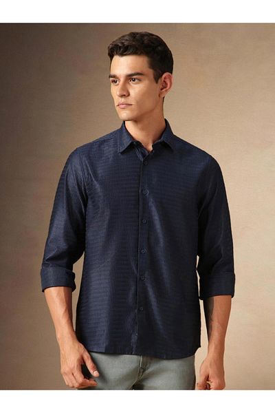 Dennis Lingo By Styli Textured Long Sleeves Button Down Shirt